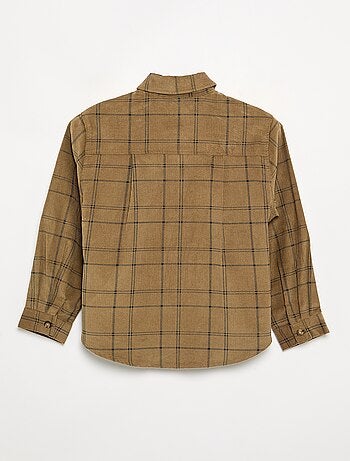 Chemise à carreaux en velours côtelé