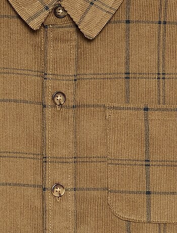 Chemise à carreaux en velours côtelé