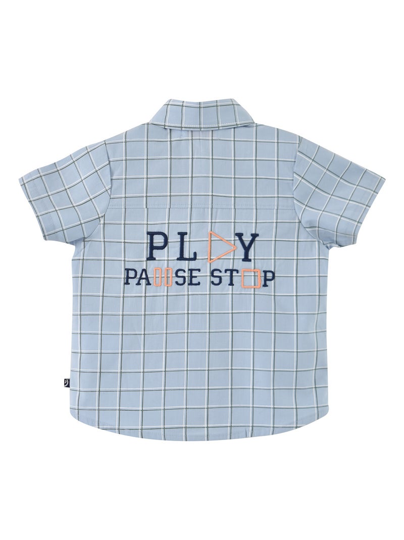 CHEMISE A CARREAUX ERMANNO Bleu - Kiabi