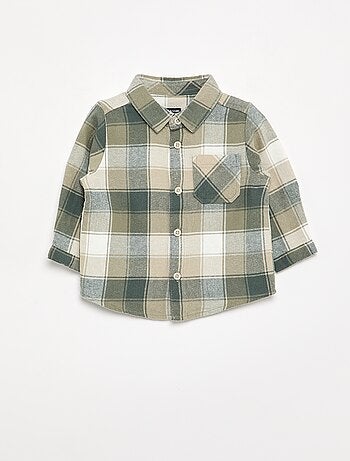 Chemise à carreaux et manches longues