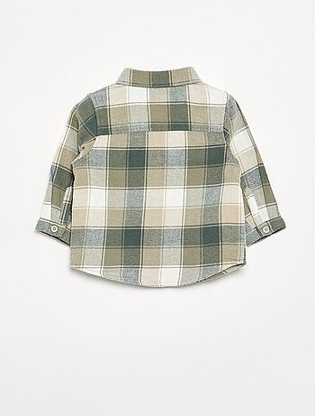 Chemise à carreaux et manches longues