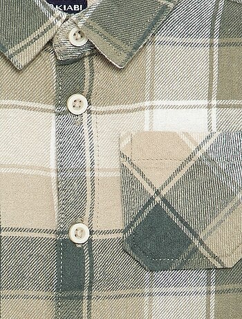 Chemise à carreaux et manches longues