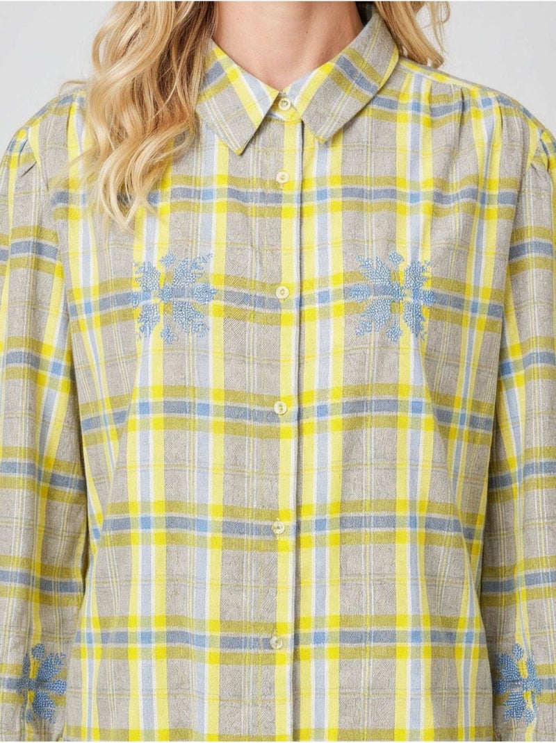 Chemise à carreaux Femme  'Deeluxe' Bleu - Kiabi