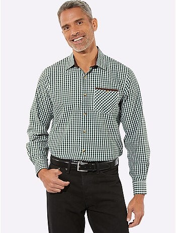 Chemise à Carreaux Finitions Très Contrastées - Taille Standard - Moda Vilona