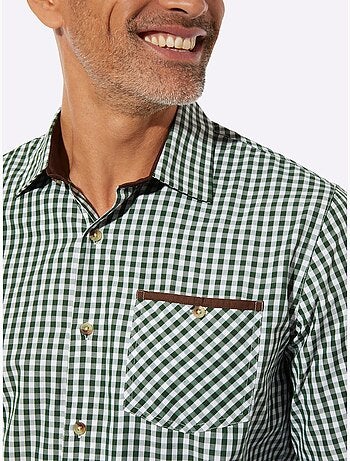 Chemise à Carreaux Finitions Très Contrastées - Taille Standard - Moda Vilona