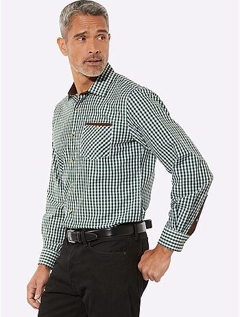 Chemise à Carreaux Finitions Très Contrastées - Taille Standard - Moda Vilona