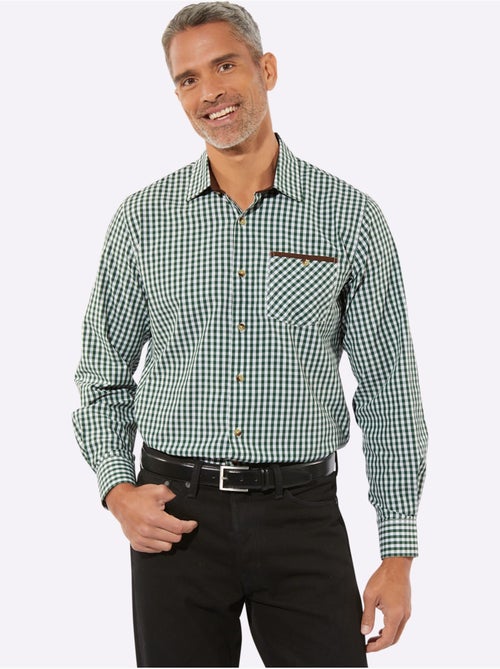 Chemise à Carreaux Finitions Très Contrastées - Taille Standard - Moda Vilona - Kiabi