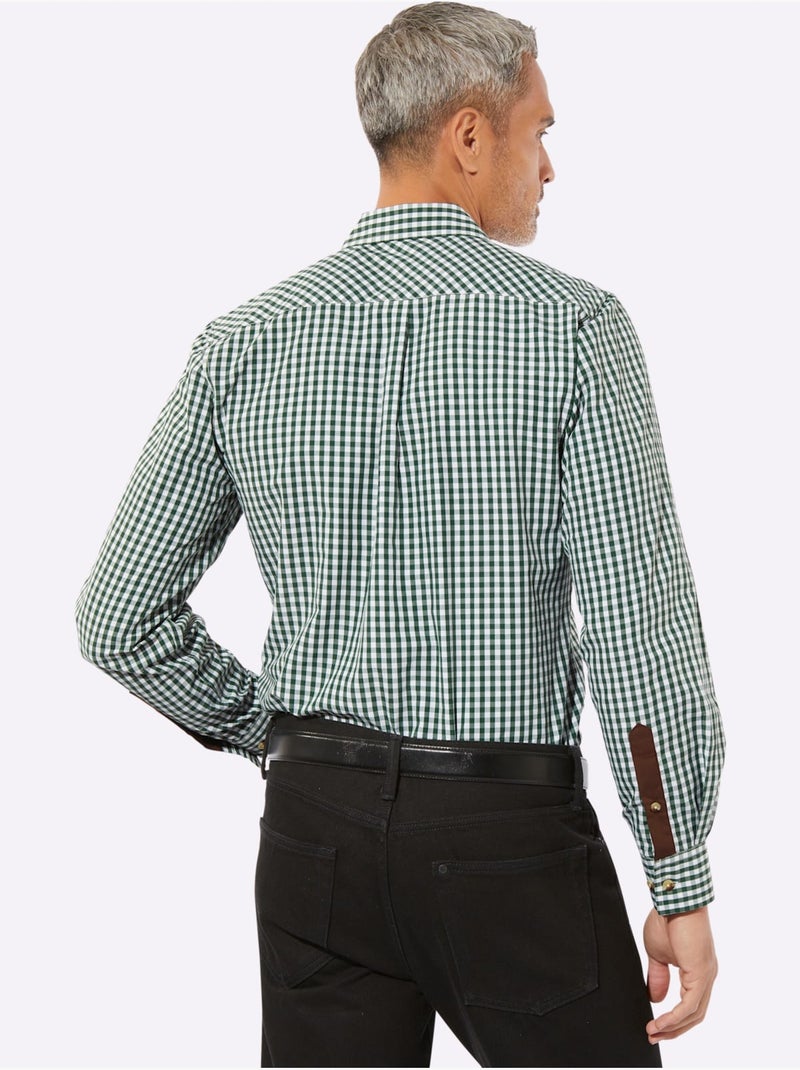 Chemise à Carreaux Finitions Très Contrastées - Taille Standard - Moda Vilona Beige - Kiabi