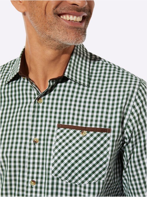 Chemise à Carreaux Finitions Très Contrastées - Taille Standard - Moda Vilona - Kiabi