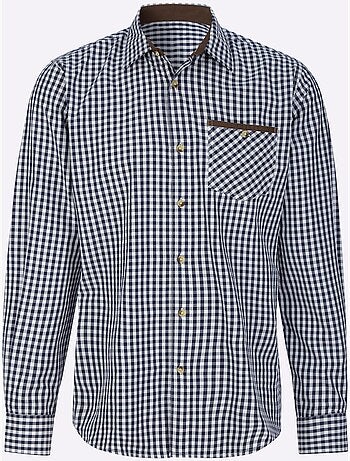 Chemise à Carreaux Finitions Très Contrastées - Taille Standard - Moda Vilona