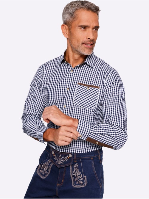 Chemise à Carreaux Finitions Très Contrastées - Taille Standard - Moda Vilona - Kiabi