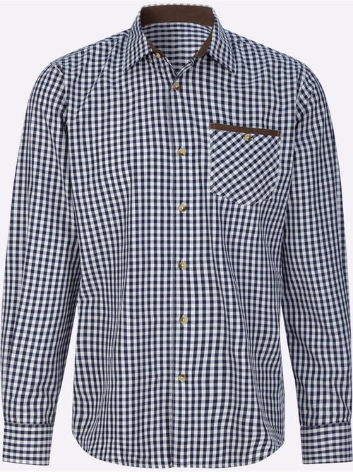 Chemise à Carreaux Finitions Très Contrastées - Taille Standard - Moda Vilona - Kiabi