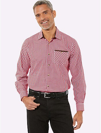 Chemise à Carreaux Finitions Très Contrastées - Taille Standard - Moda Vilona