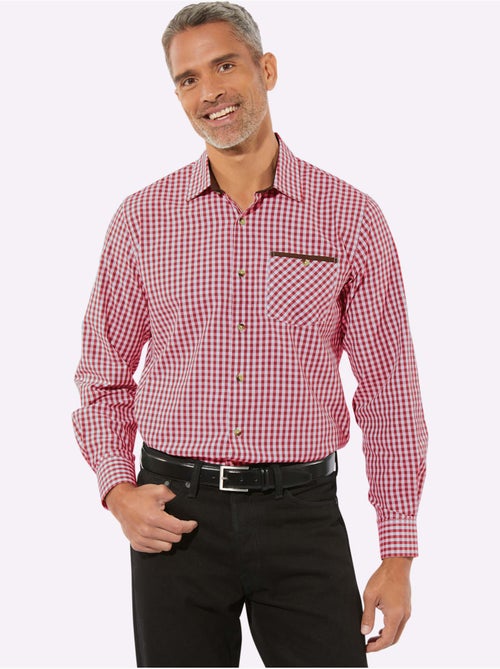 Chemise à Carreaux Finitions Très Contrastées - Taille Standard - Moda Vilona - Kiabi