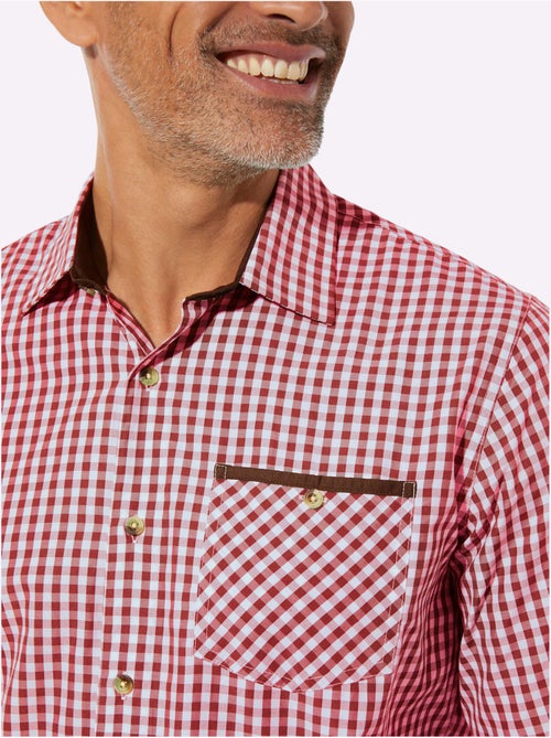 Chemise à Carreaux Finitions Très Contrastées - Taille Standard - Moda Vilona - Kiabi