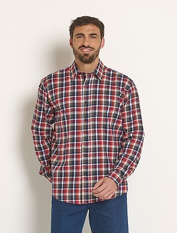 Chemise à carreaux flanelle chaude, foncé