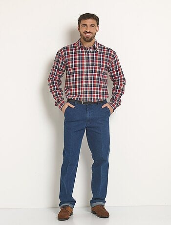 Chemise à carreaux flanelle chaude, foncé