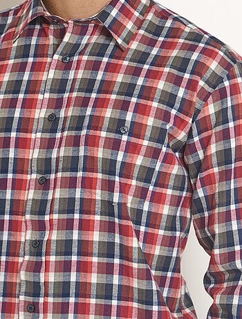 Chemise à carreaux flanelle chaude, foncé
