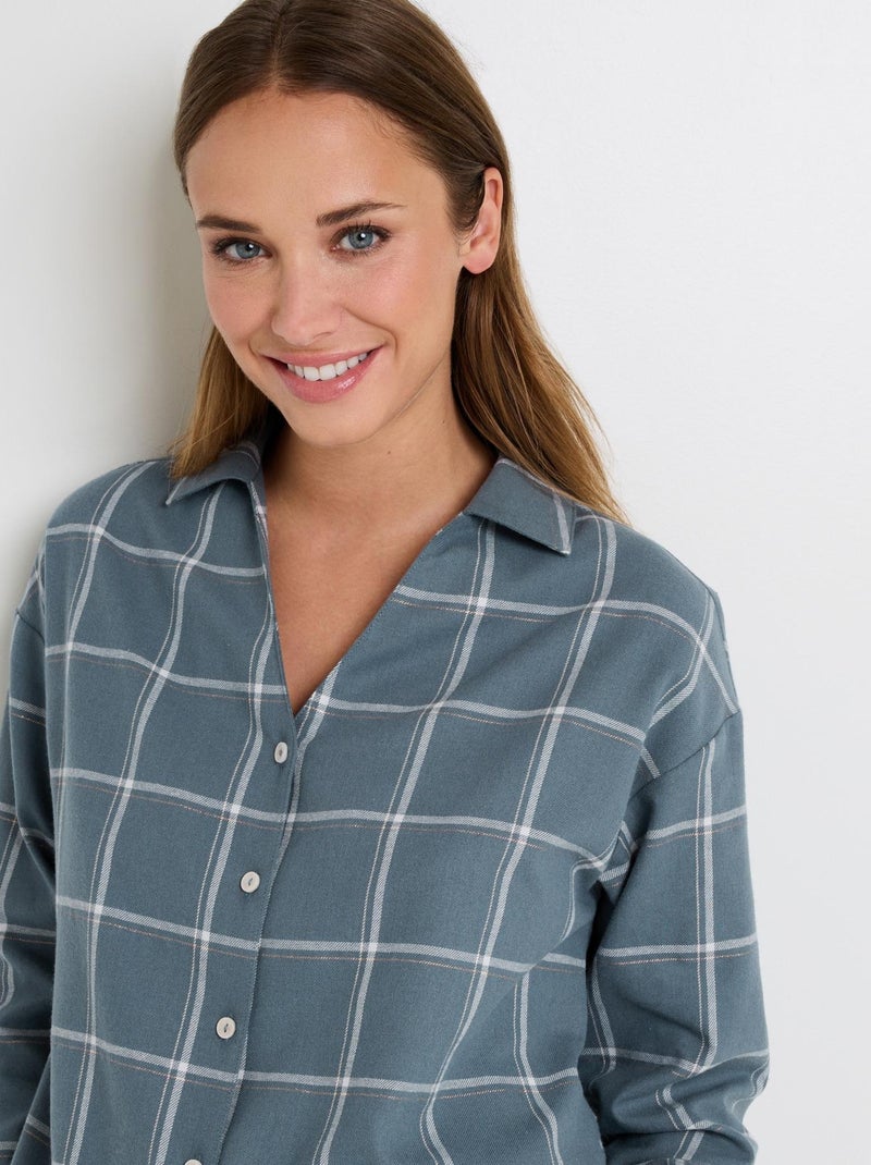 Chemise à carreaux flanelle Famille - RougeGorge Lingerie Bleu Multicolore - Kiabi