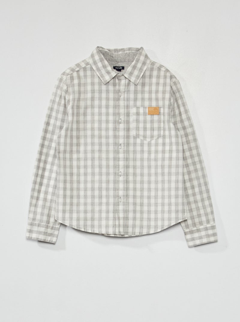 Chemise à carreaux GRIS - Kiabi