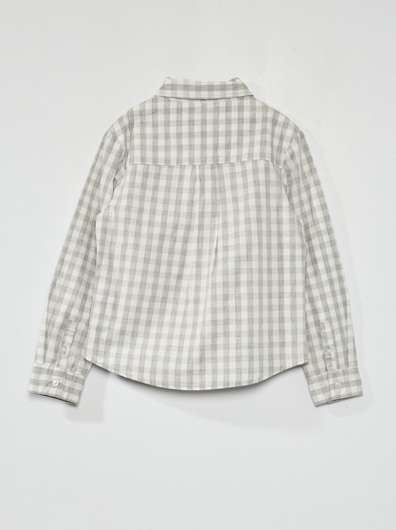 Chemise à carreaux GRIS - Kiabi