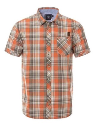 Chemise à carreaux Homme orange