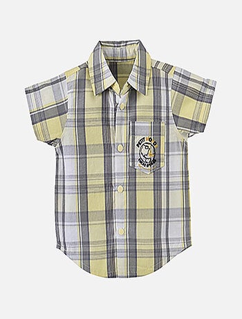 CHEMISE A CARREAUX JAUNE/GRIS