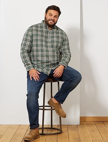 Chemise Homme IZOD – Carreaux Vert Micro – 100% Coton – Taille 2XL – Manches Longues – Neuf Sans étiquettes