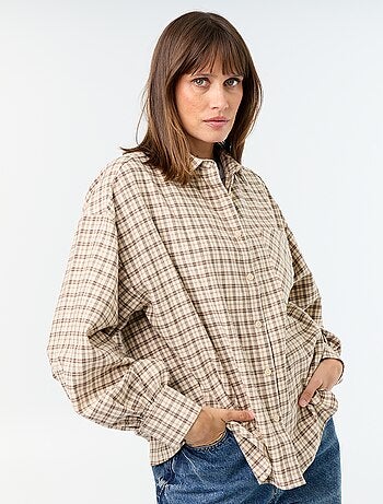 Chemise à carreaux manches longues