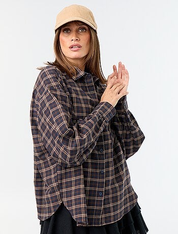 Chemise à carreaux manches longues