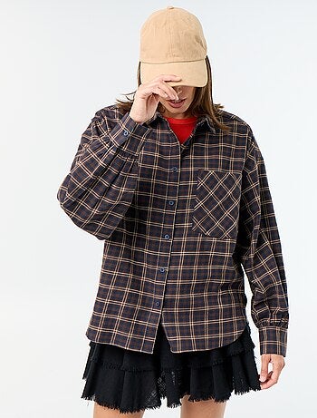 Chemise à carreaux manches longues