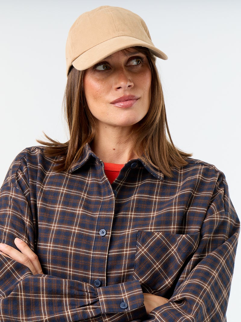 Chemise à carreaux manches longues Bleu - Kiabi