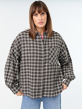 Chemise à carreaux manches longues