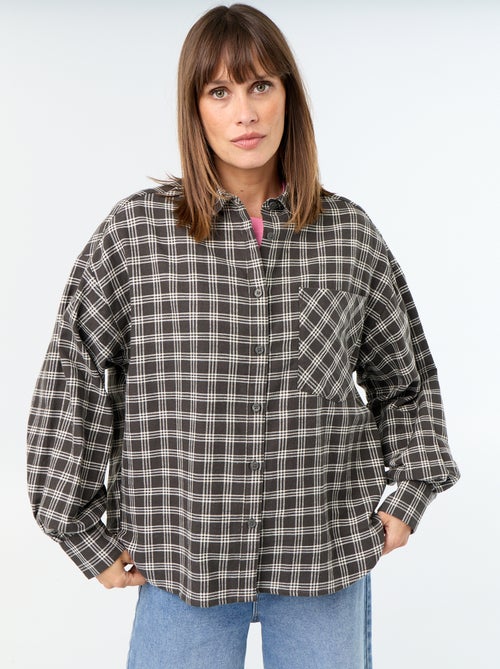 Chemise à carreaux manches longues - Kiabi Chemise à carreaux manches longues - Kiabi