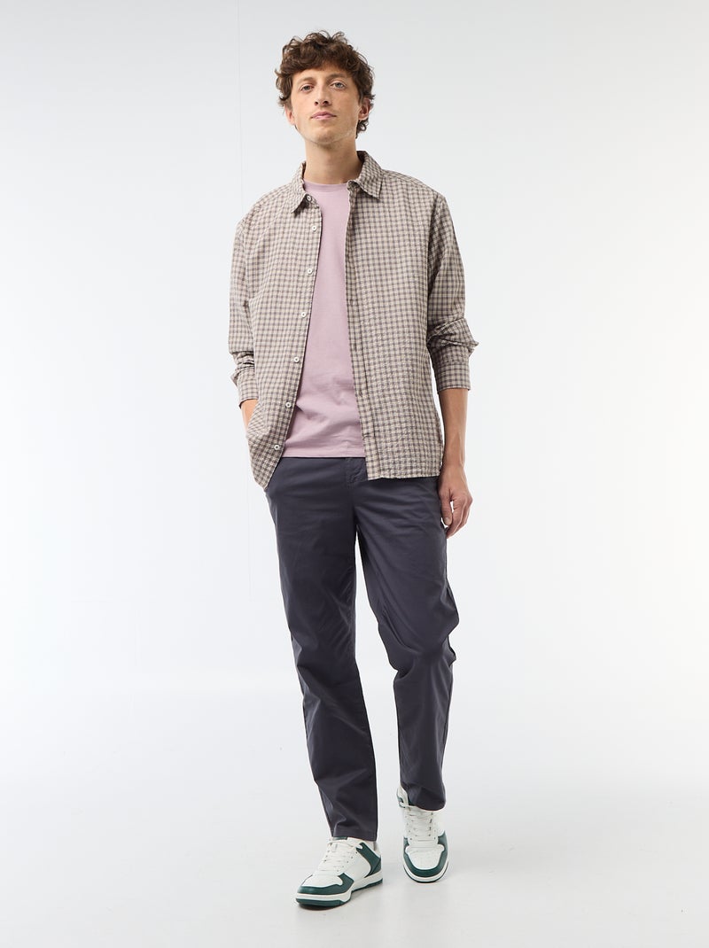 Chemise à carreaux Marron - Kiabi