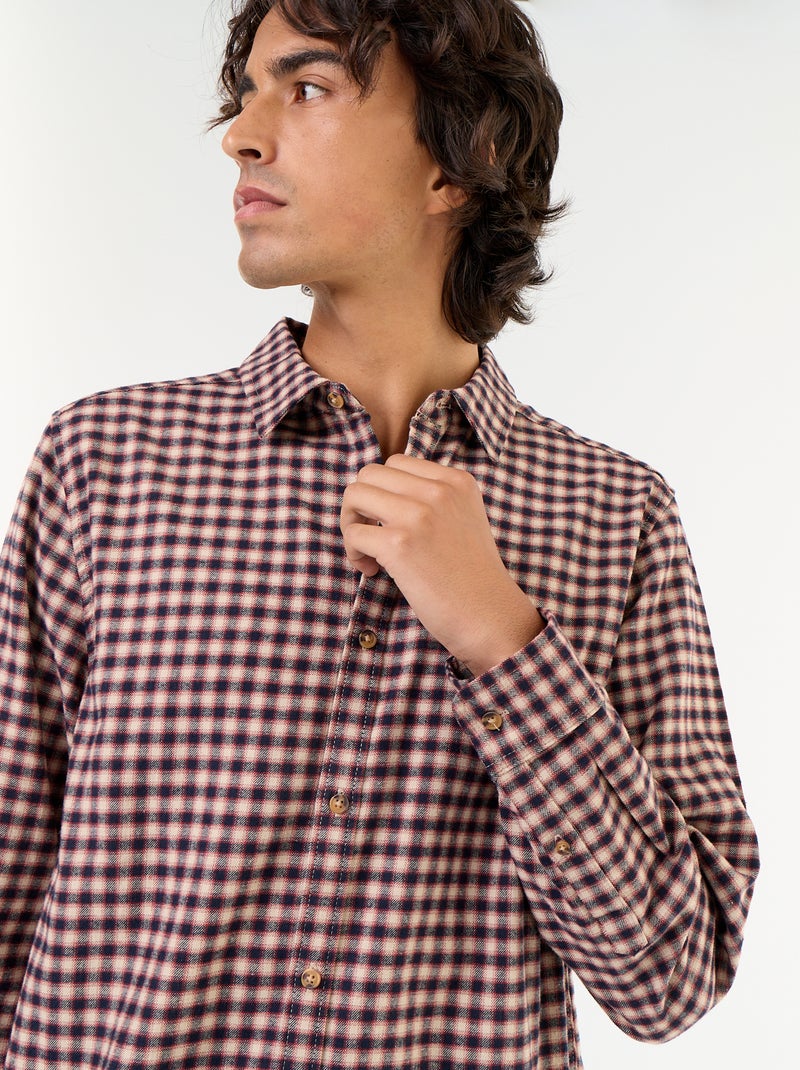 Chemise à carreaux Marron - Kiabi