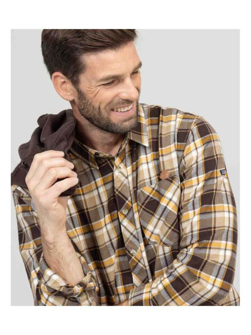 Chemise à carreaux marron Homme Marron - Kiabi
