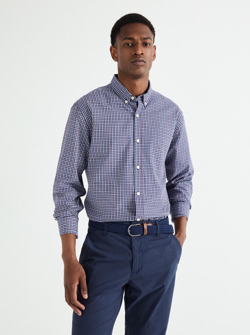 Chemise à carreaux MO Fashion Bleu - Kiabi