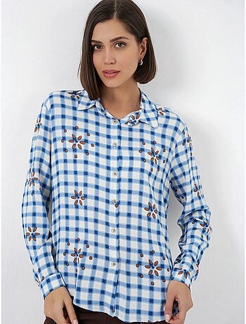 Chemise à carreaux oversize avec fermeture boutonnée bdart