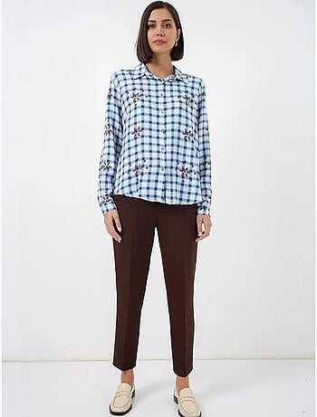 Chemise à carreaux oversize avec fermeture boutonnée bdart