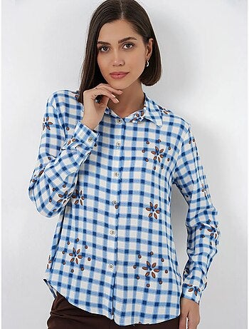 Chemise à carreaux oversize avec fermeture boutonnée bdart