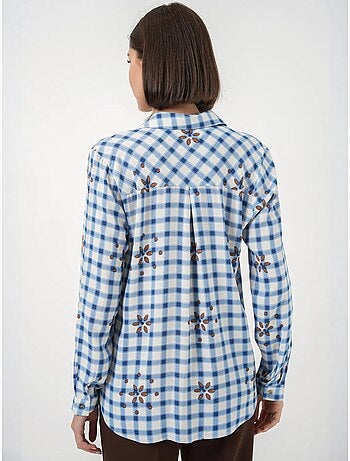 Chemise à carreaux oversize avec fermeture boutonnée bdart