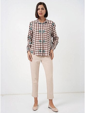 Chemise à carreaux oversize avec fermeture boutonnée bdart