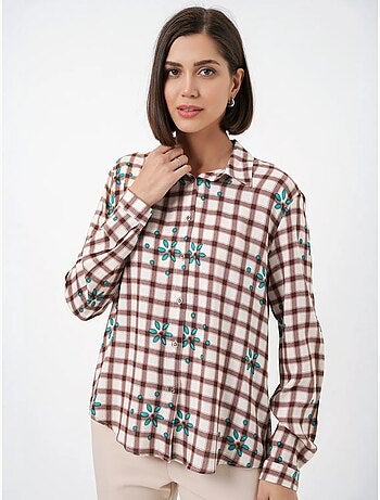 Chemise à carreaux oversize avec fermeture boutonnée bdart