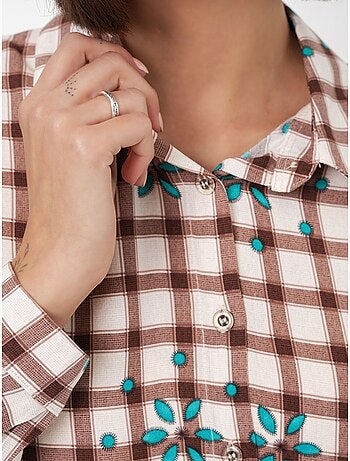 Chemise à carreaux oversize avec fermeture boutonnée bdart