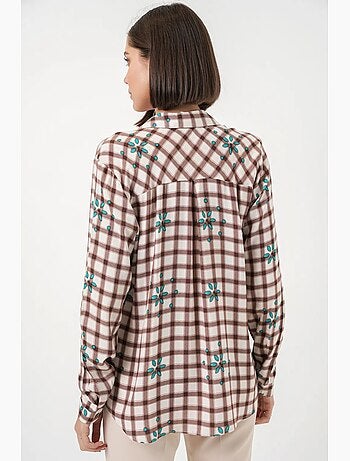 Chemise à carreaux oversize avec fermeture boutonnée bdart