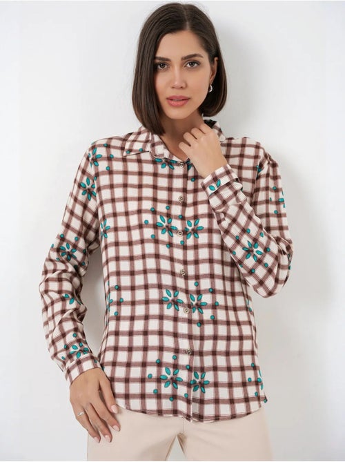 Chemise à carreaux oversize avec fermeture boutonnée bdart - Kiabi Chemise à carreaux oversize avec fermeture boutonnée bdart - Kiabi