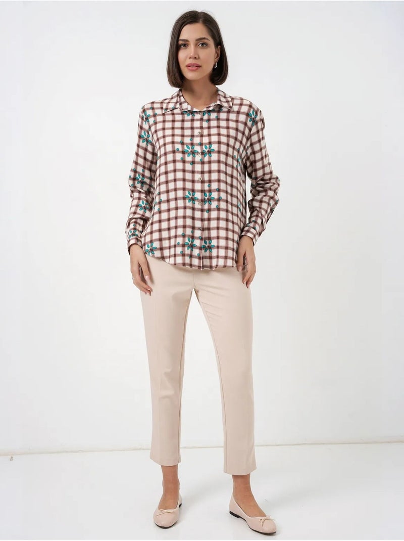 Chemise à carreaux oversize avec fermeture boutonnée bdart Marron chocolat - Kiabi