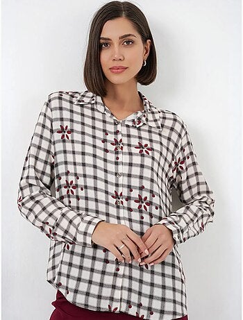 Chemise à carreaux oversize avec fermeture boutonnée bdart