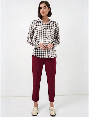 Chemise à carreaux oversize avec fermeture boutonnée bdart